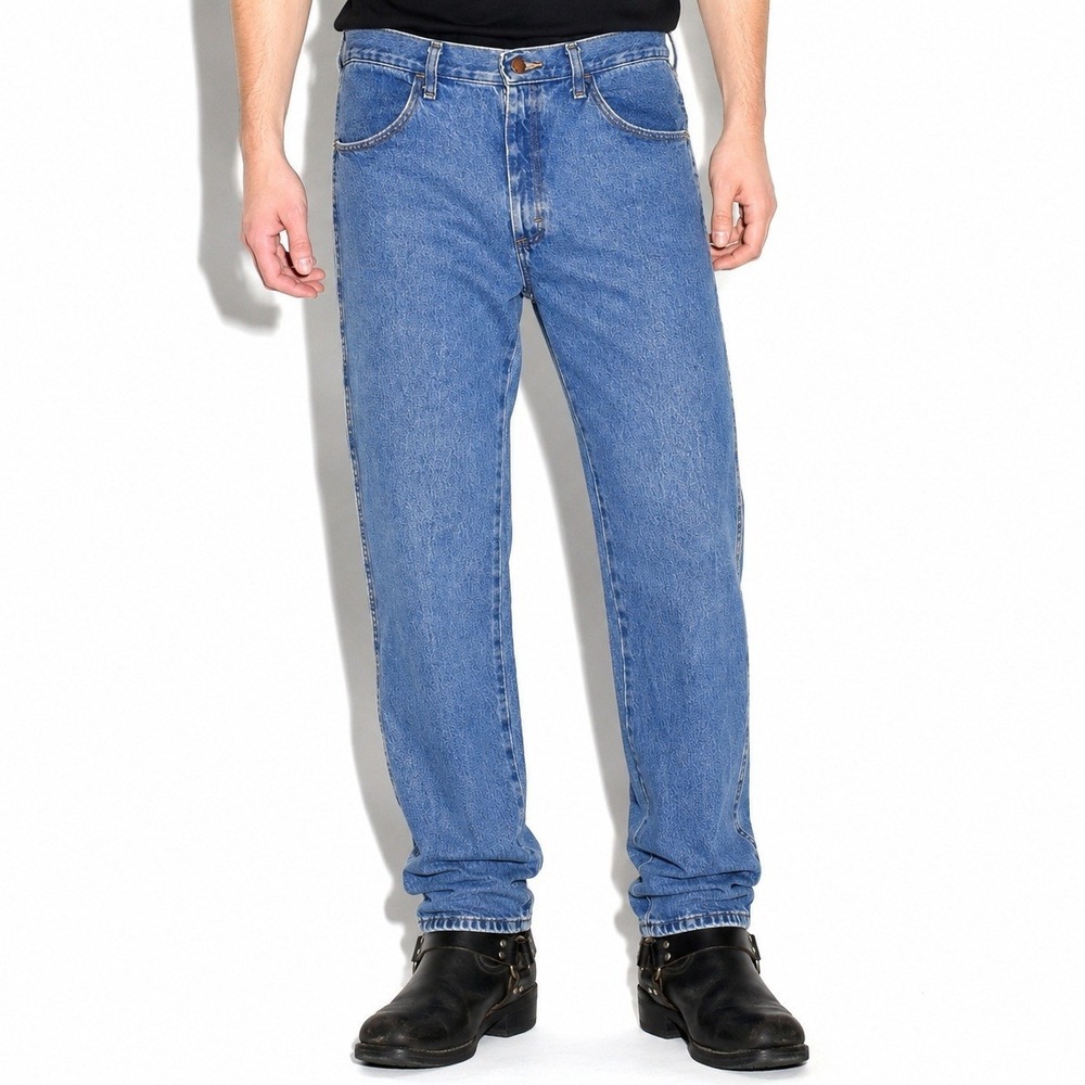 90s Vintage Medium Stone Wash Jeans Mens 34x32 Rustler Straight Denim Regular